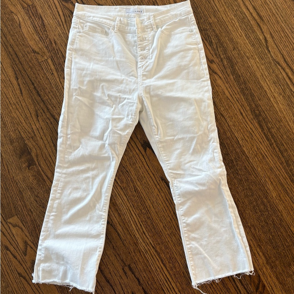 LOFT white cropped jeans